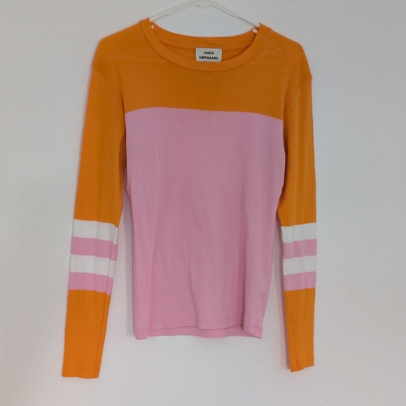 Mads Norgaard Tops - Mads Norgaard Orange Pink Knit Shirt